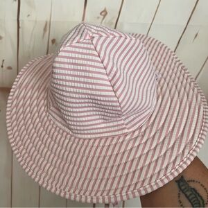 Ruffle Butts Pink and White Striped Sun Hat